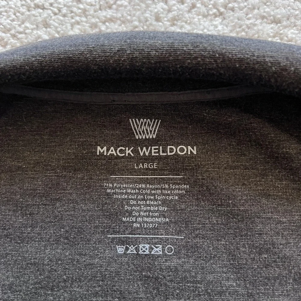 Mack Weldon Atlas Jacket Mens L Brown Full Zip Stand Collar Knit Athletic Casual
